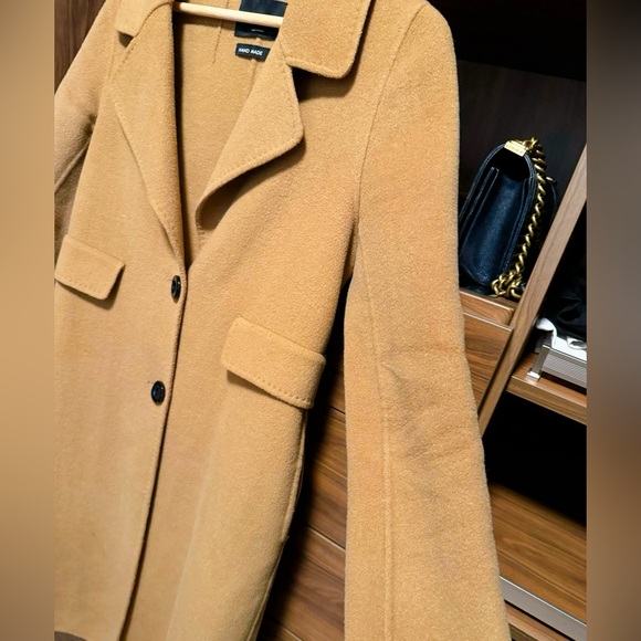 Korean Clothing- Tan Handmade Wool Coat - Picture 5 of 7
